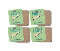 Thumbnail for F4D-1 Skyray design on light green 4 pieces set coaster