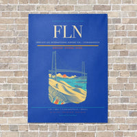 Thumbnail for Hercilio Luz International Airport FLN — Florianopolis vertical canvas print - no frame - blue background