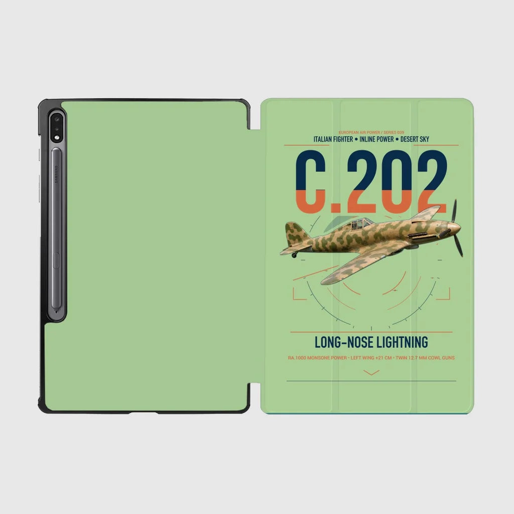 Macchi C.202 Folgore design on light green samsung tablet tablet case