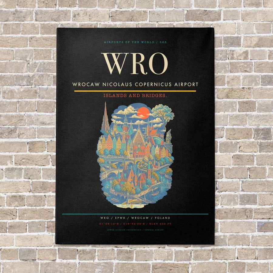 Wrocaw Nicolaus Copernicus Airport WRO - Canvas No Frame - Black