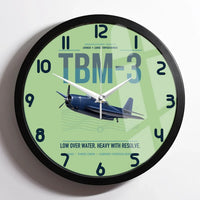 Thumbnail for TBM-3 Avenger design on light green framed wall clock