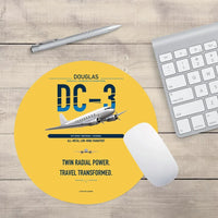 Thumbnail for Douglas DC-3 design on yellow round mouse pad