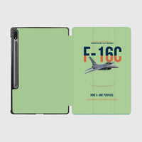 Thumbnail for F-16C Fighting Falcon Nine G One Purpose design on light green samsung tablet tablet case