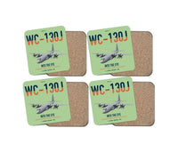 Thumbnail for WC-130J Hurricane Hunter design on light green 4 pieces set coaster