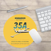 Thumbnail for Bombardier Learjet 35A design on yellow round mouse pad