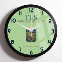 Thumbnail for Tucson International Airport (TUS) design on light green framed wall clock