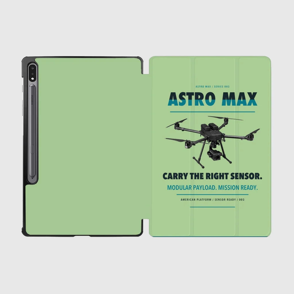 Freefly Astro Max design on light green samsung tablet tablet case