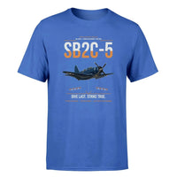Thumbnail for SB2C-5 Helldiver design on blue double-side t-shirt, single-side print