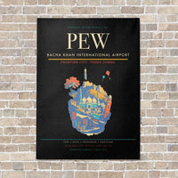 Thumbnail for Bacha Khan International Airport PEW - Canvas No Frame - Black