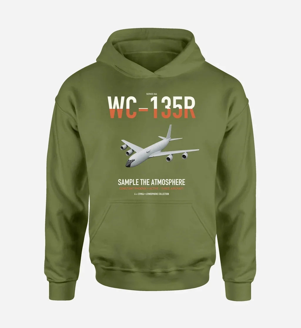 WC-135R Constant Phoenix design on green army double-side hoodie, single-side print