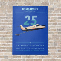 Thumbnail for Bombardier Learjet 25 vertical canvas print - no frame - blue background