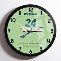 Thumbnail for Bombardier Learjet 24 design on light green framed wall clock