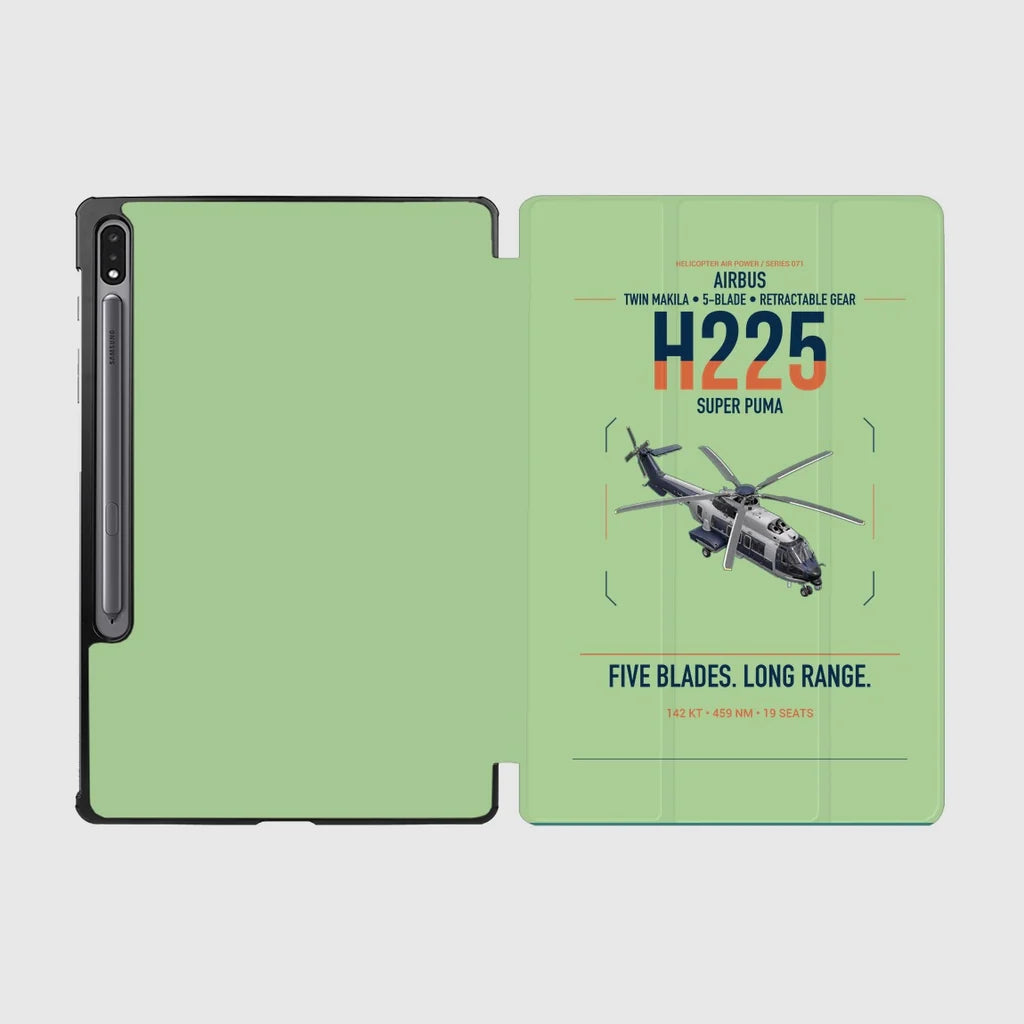 Airbus H225 design on light green samsung tablet tablet case