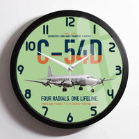 Thumbnail for C-54D Skymaster design on light green framed wall clock