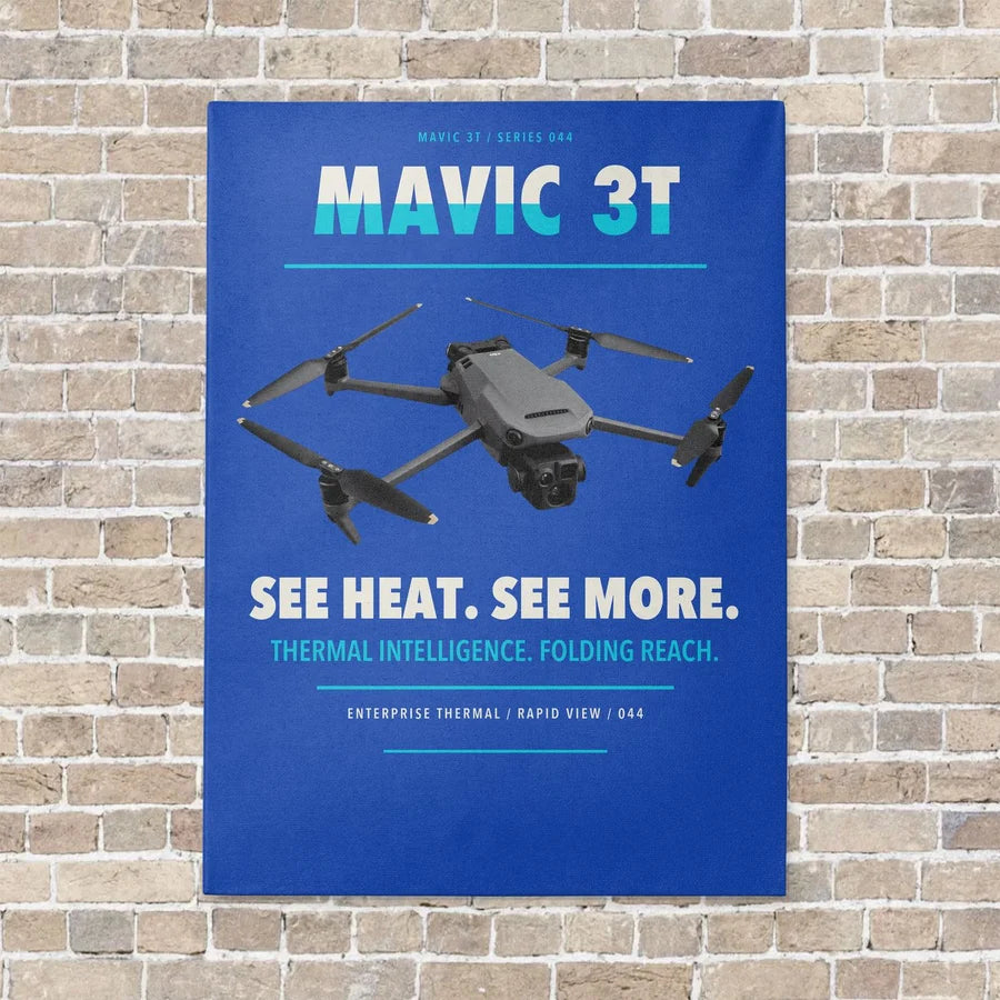 DJI Mavic 3 Thermal vertical canvas print - no frame - blue background