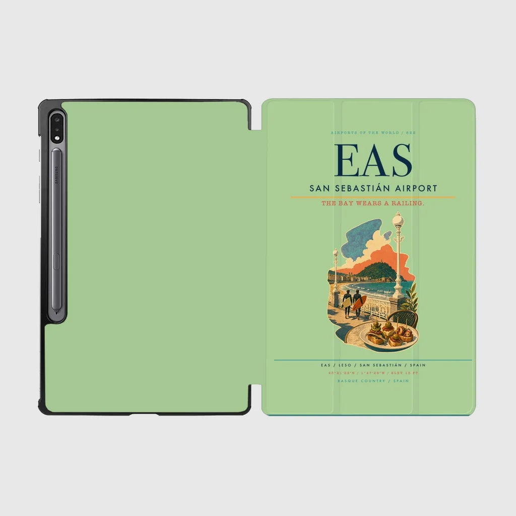 San Sebastián Airport (EAS) design on light green samsung tablet tablet case
