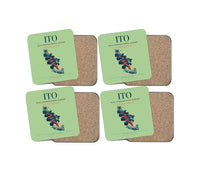 Thumbnail for Hilo International Airport (ITO) design on light green 4 pieces set coaster