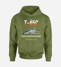 Thumbnail for T-45C Goshawk design on green army double-side hoodie, single-side print