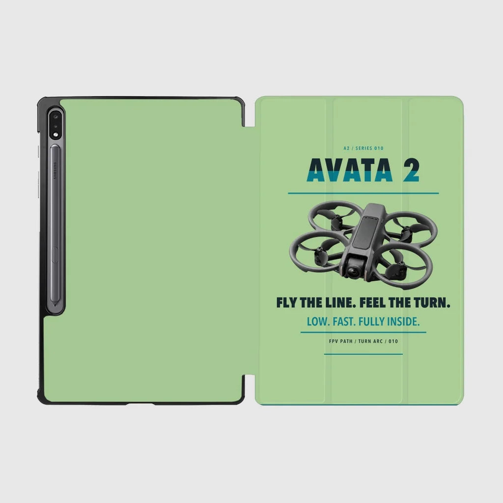 DJI Avata 2 design on light green samsung tablet tablet case