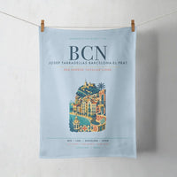 Thumbnail for Josep Tarradellas Barcelona-El Prat Airport (BCN) design on light blue towel