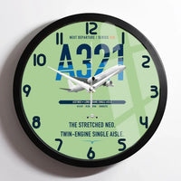 Thumbnail for Airbus A321neo design on light green framed wall clock