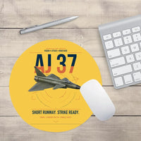 Thumbnail for Saab AJ 37 Viggen design on yellow round mouse pad