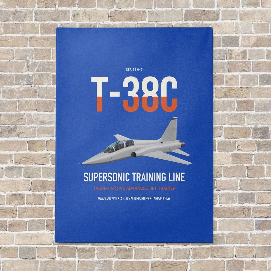 T-38C Talon vertical canvas print - no frame - blue background