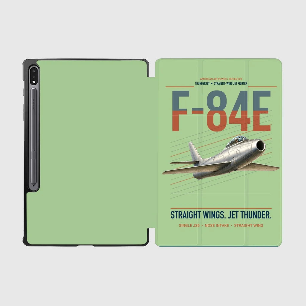 F-84E Thunderjet design on light green samsung tablet tablet case