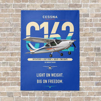 Thumbnail for Cessna 162 Skycatcher vertical canvas print - no frame - blue background