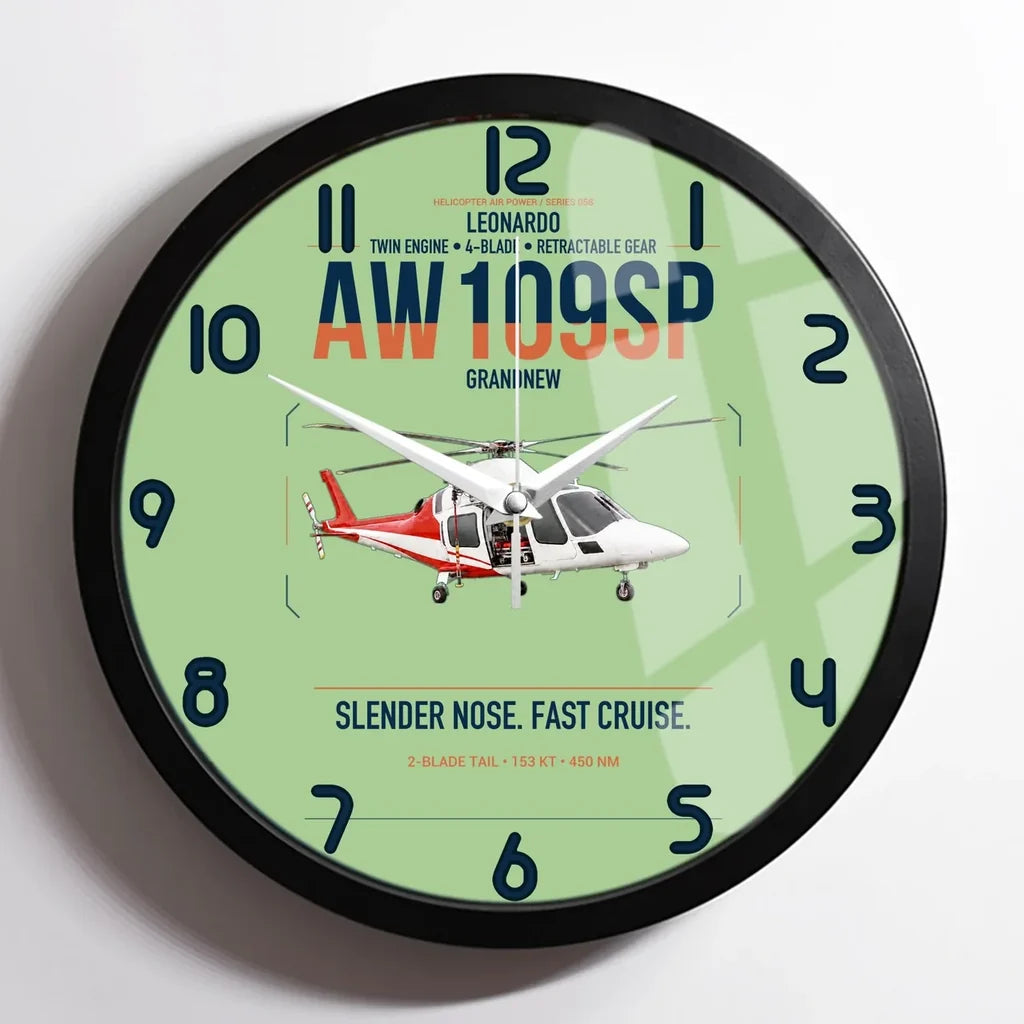 Leonardo AW109SP GrandNew design on light green framed wall clock