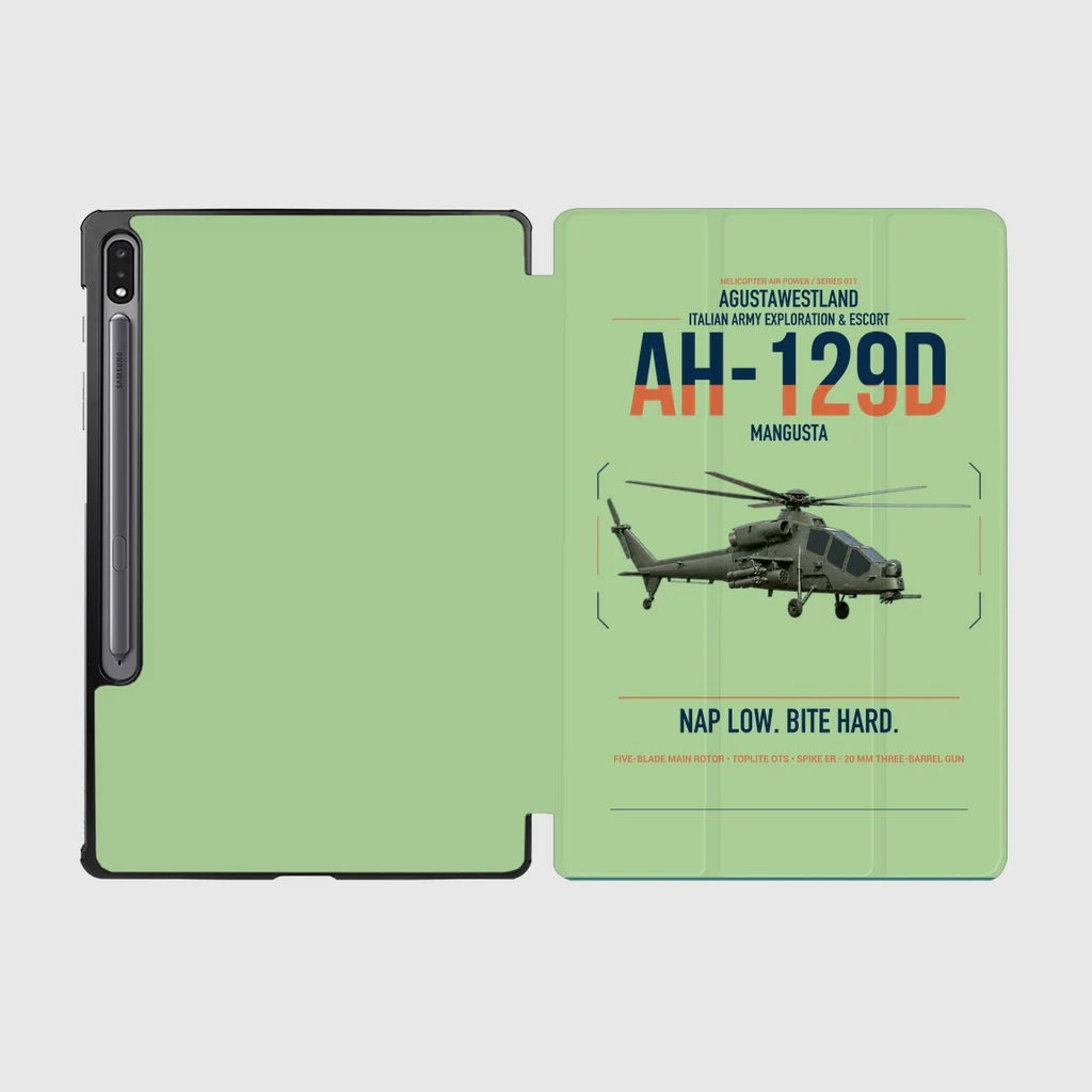 AgustaWestland AH-129D Mangusta design on light green samsung tablet tablet case