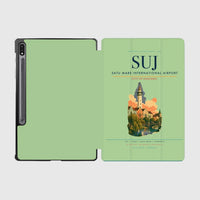 Thumbnail for Satu Mare International Airport (SUJ) design on light green samsung tablet tablet case