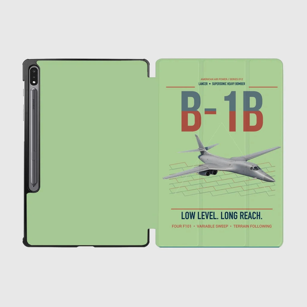 B-1B Lancer design on light green samsung tablet tablet case