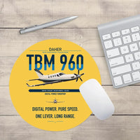 Thumbnail for Daher TBM 960 design on yellow round mouse pad