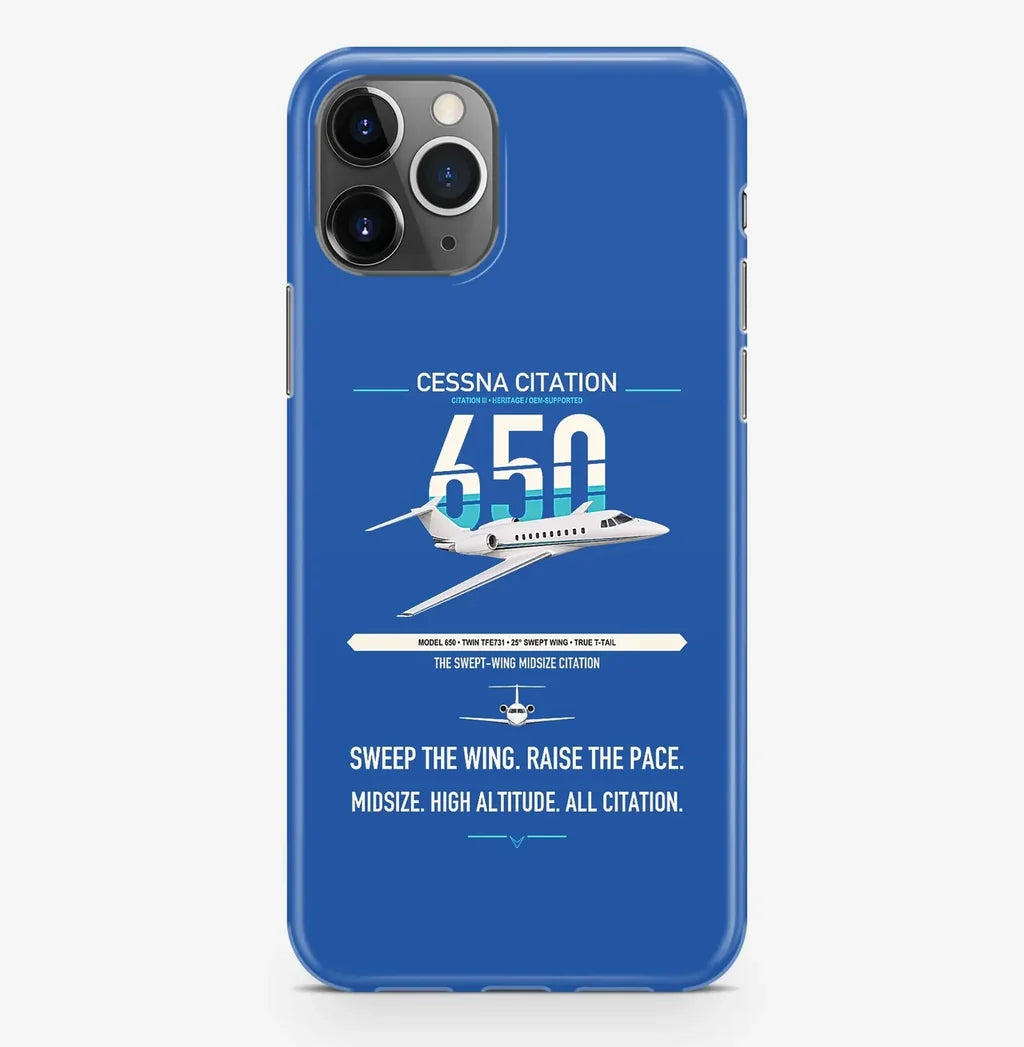 Cessna Citation 650 - Citation III design on blue magsafe iphone case, for iPhone Pro Max