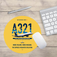 Thumbnail for Airbus A321P2F design on yellow round mouse pad