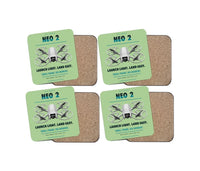 Thumbnail for DJI Neo 2 design on light green 4 pieces set coaster
