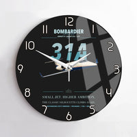 Thumbnail for Bombardier Learjet 31A design on black no frame wall clock