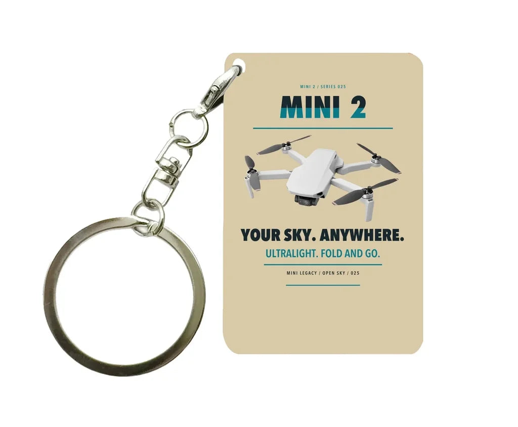 DJI Mini 2 Key Chain design on beige key chain