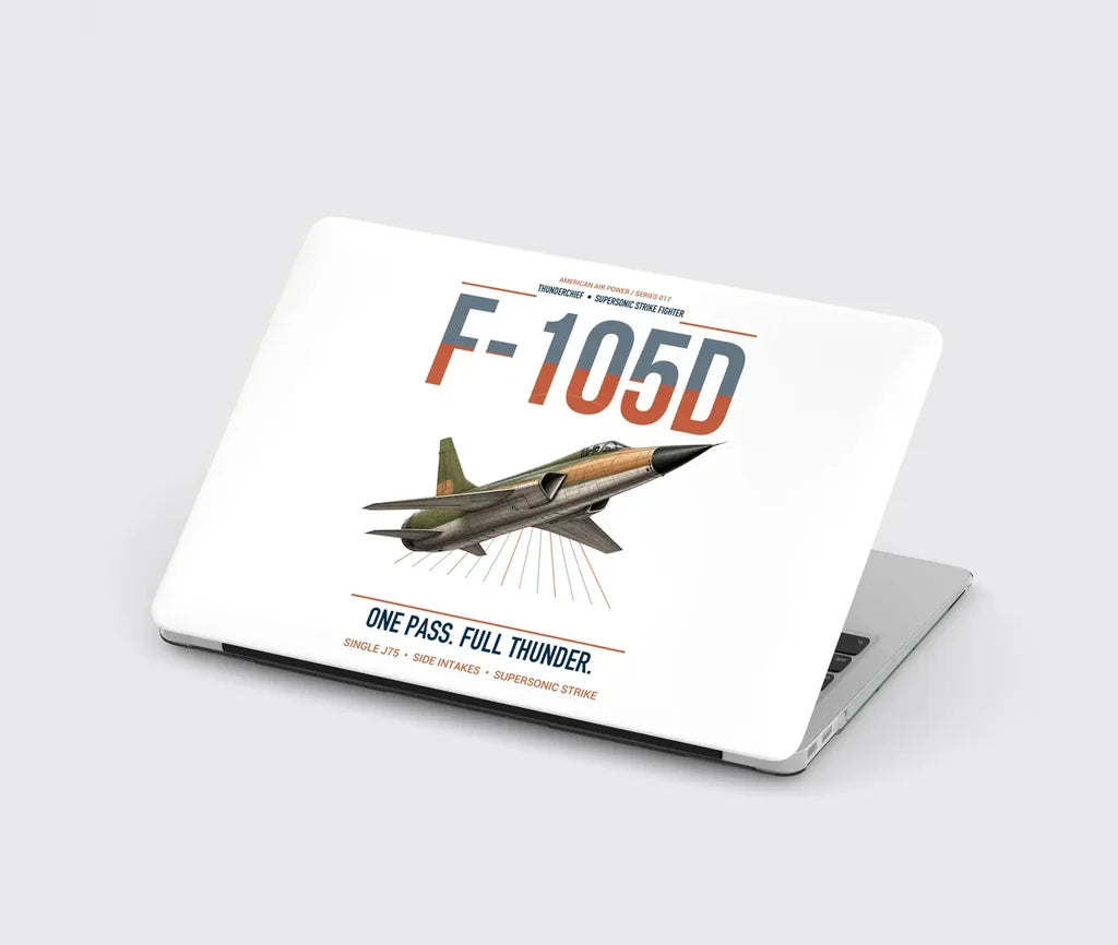 F-105D Thunderchief design on white MacBook case