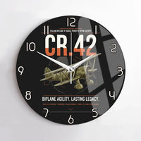 Thumbnail for Fiat CR.42 Falco design on black no frame wall clock