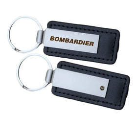 Bombardier & Text Faux Leather Key Chains