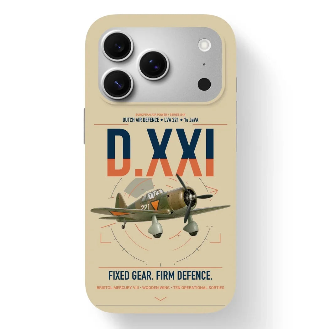 Fokker D.XXI — Dutch LVA aircraft 221 design on beige magsafe iphone case, for iPhone 17 Pro