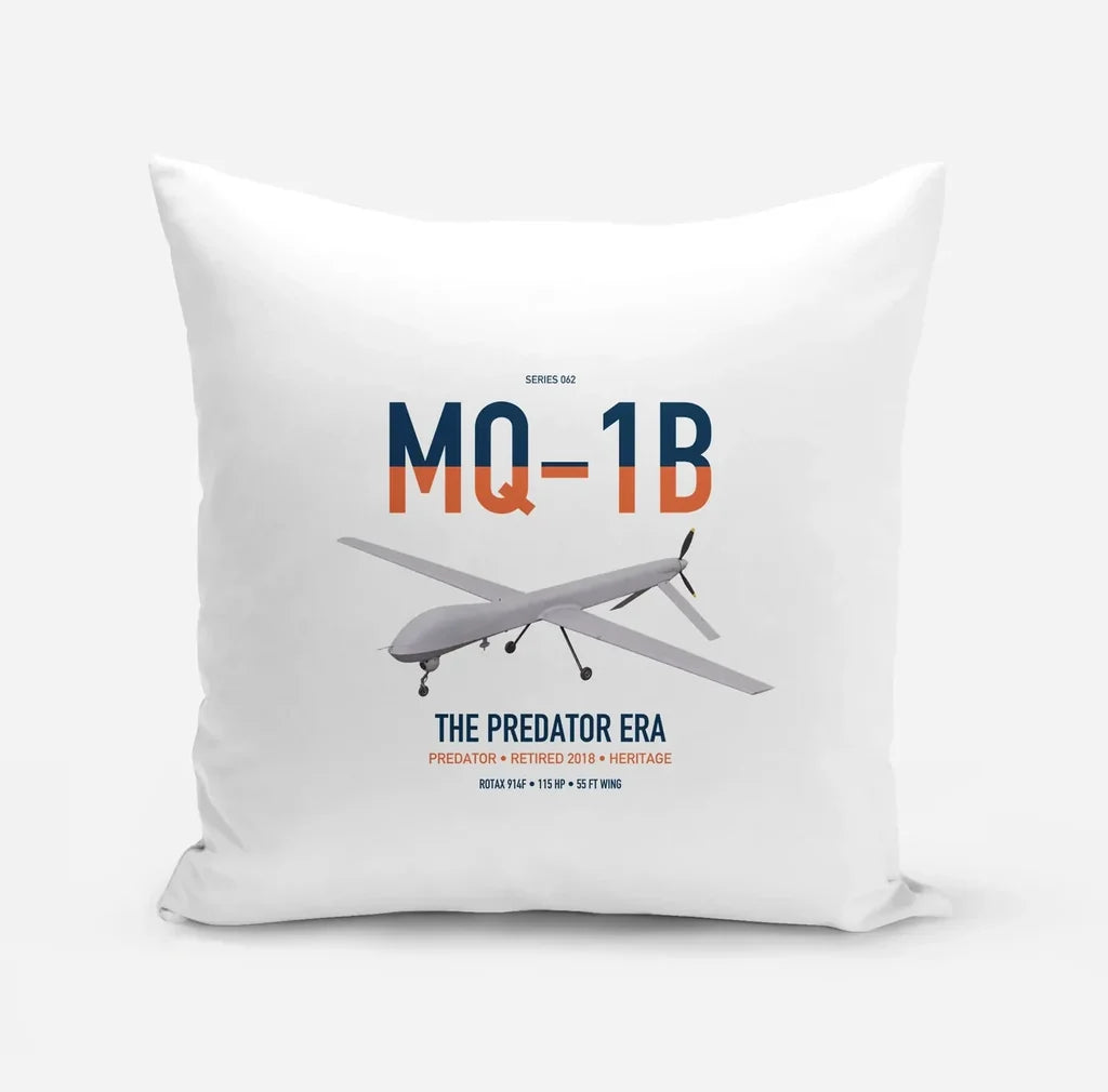 MQ-1B Predator design on white pillow