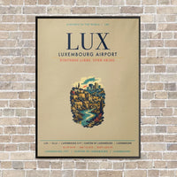 Thumbnail for Luxembourg Airport LUX vertical canvas print - framed - beige background