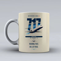 Thumbnail for Boeing 717-200 double-side print on beige ceramic mug
