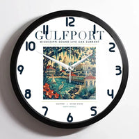 Thumbnail for GULFPORT - Poster - Wall Clock Framed - White