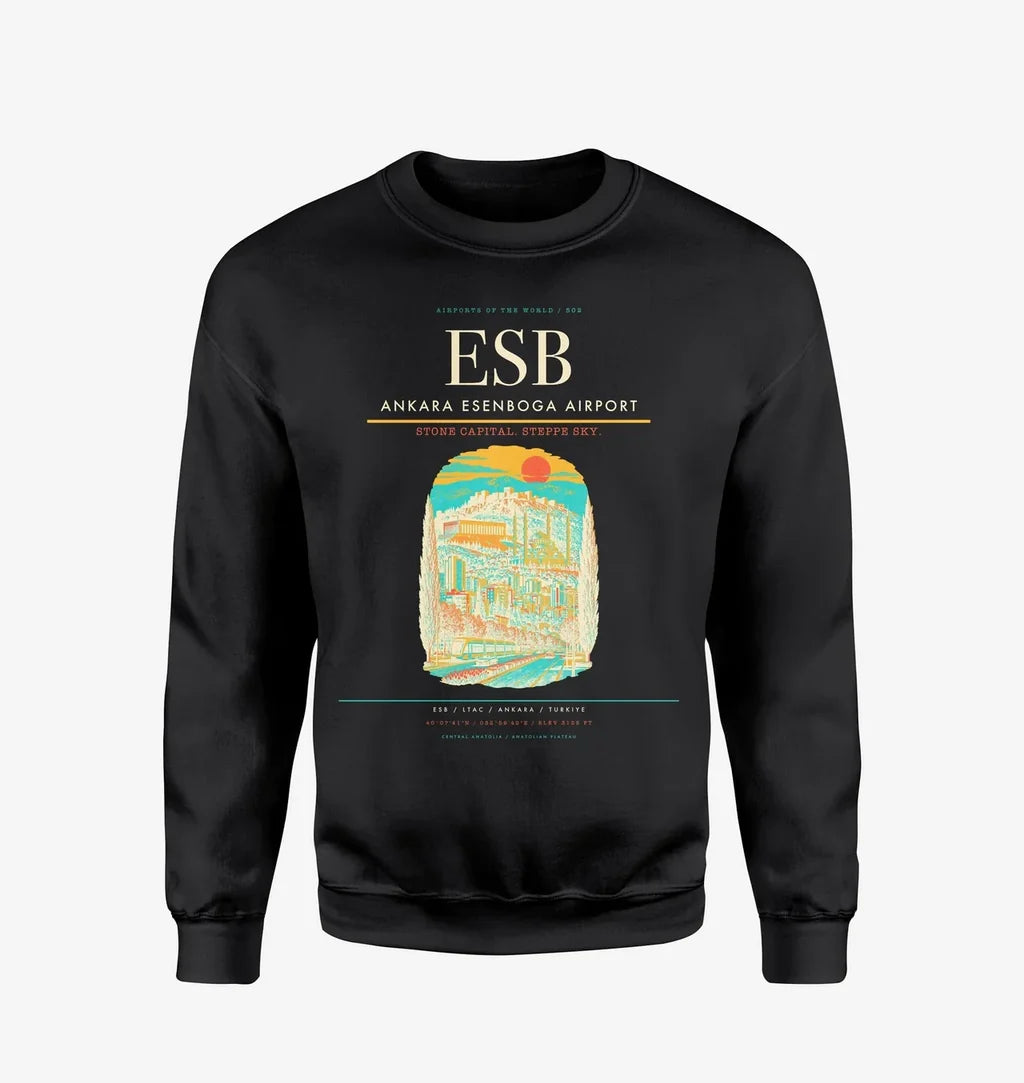 Ankara Esenboga Airport ESB Sweatshirt - Black
