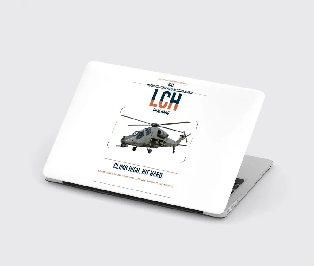 HAL LCH Prachand design on white MacBook case