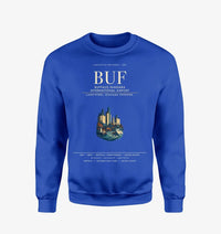 Thumbnail for Buffalo Niagara International Airport (BUF) design on blue sweatshirt